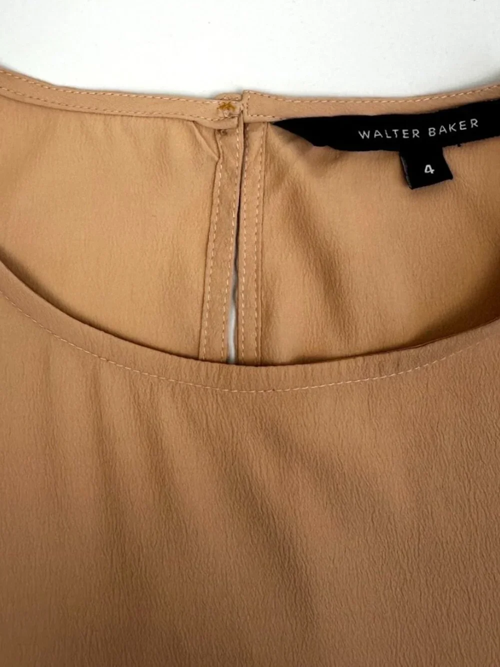 Walter Baker Tan Asymmetrical Ruffle Hem Dress Size 4